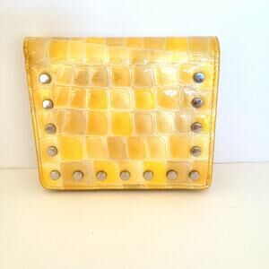 Cocco Fiore Zip Clutch Purple Croc Animal Embossed Large Wallet Long Card Holder